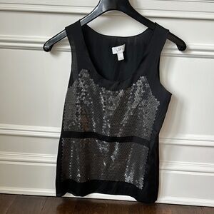 LOFT Black Sequin Women's Top